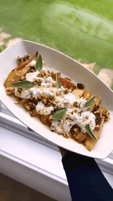 Sweet Brown Butter Sage and Pear Burrata recipe