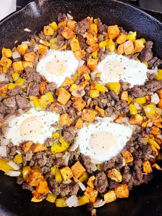 Sweet Potato and Turkey Sausage Egg Bake recipe