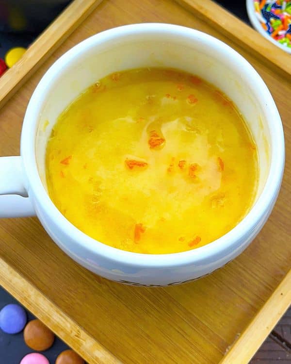 Fluffy Eggless Orange Pound Mug Cake recipe