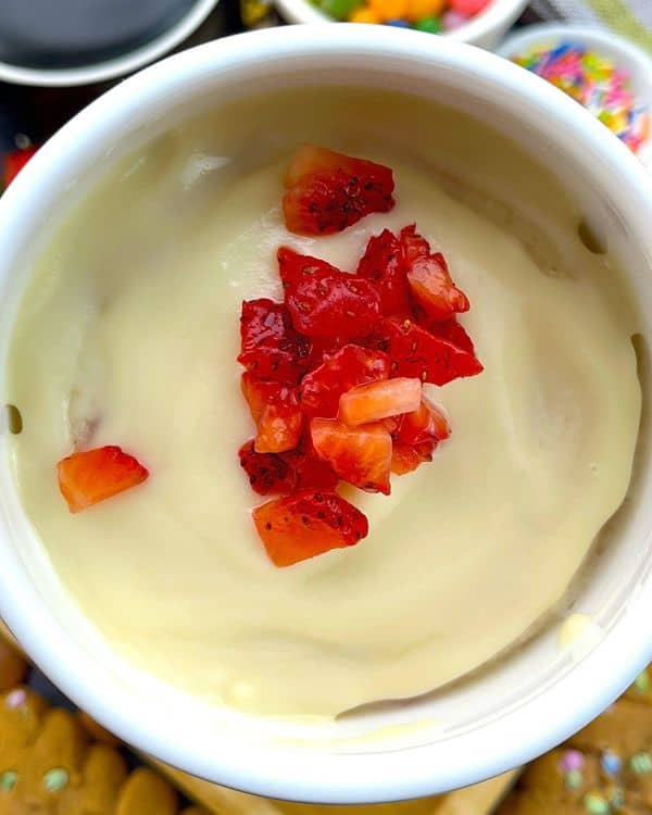 Fluffy Strawberry Shortcake Mug Cake with Cream Cheese Frosting recipe