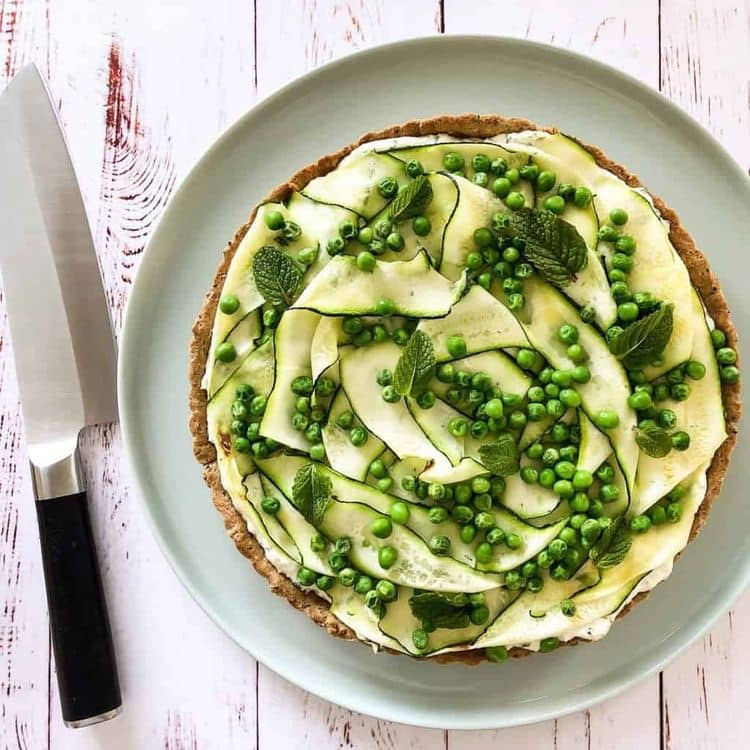 Ricotta, Zucchini, Pea and Mint Tart recipe