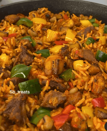 Rice and Beans with Plantain and Beef recipe