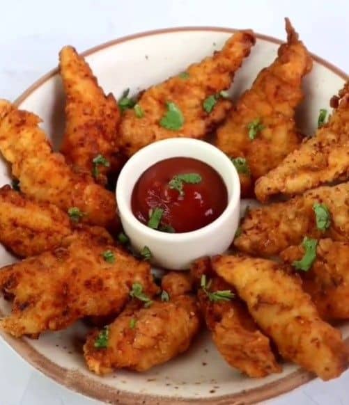 Crispy Fried KFC Style Chicken Strips recipe