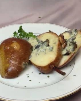Baked Pears with Gorgonzola and Walnuts recipe