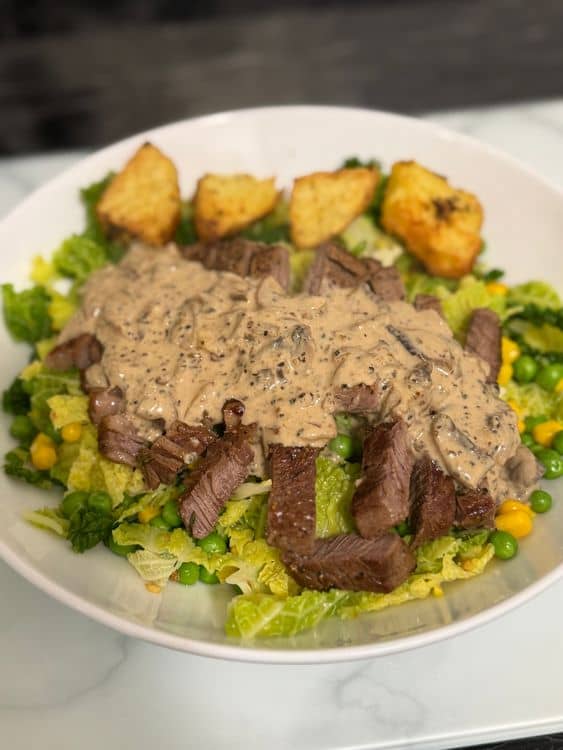 Creamy Pepper Mushroom Sauce with Steak recipe