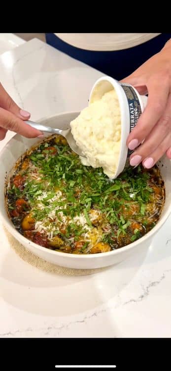 Roasted Tomato Burrata Dip with Garlic Bread Crostini recipe