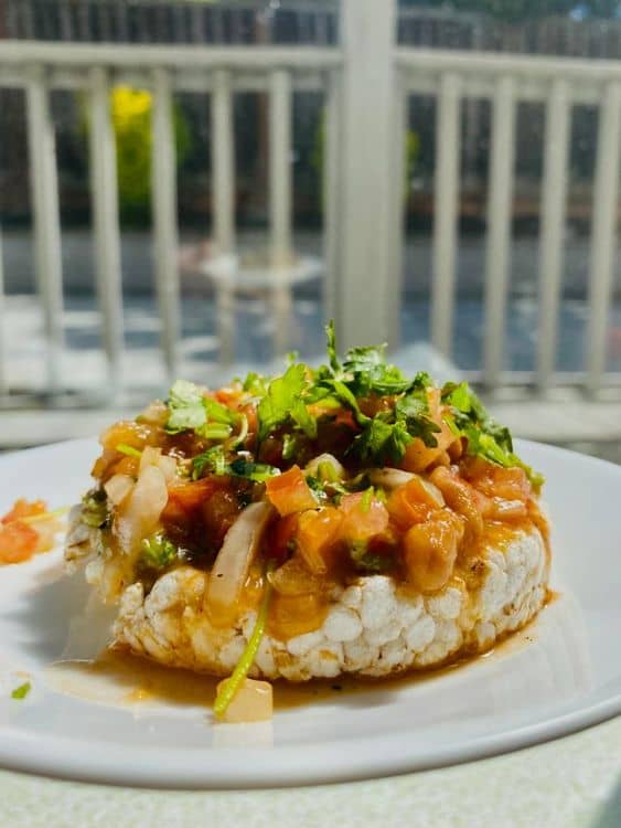 Rice Cracker with Beans recipe