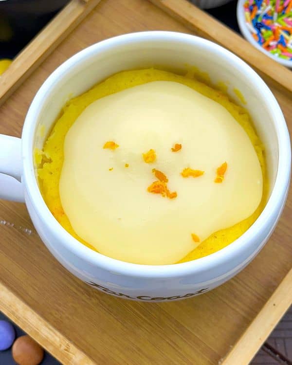 Orange Pound Mug Cake| Eggless Orange Pound Mug Cake With Cream Cheese Frosting recipe