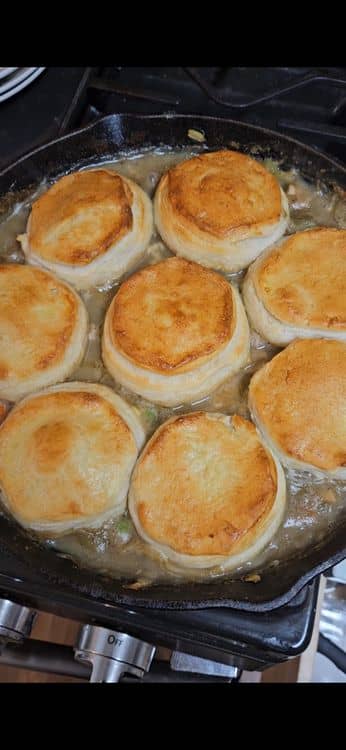 Chicken Curry Pot Pie with Biscuits recipe