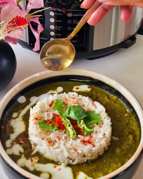 Lentil and Spinach Curry (Pressure Cooker Recipe) recipe