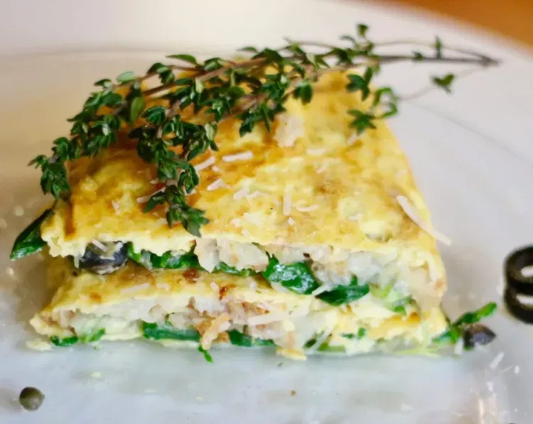 Vegan Omelet with Spinach and Artichokes recipe