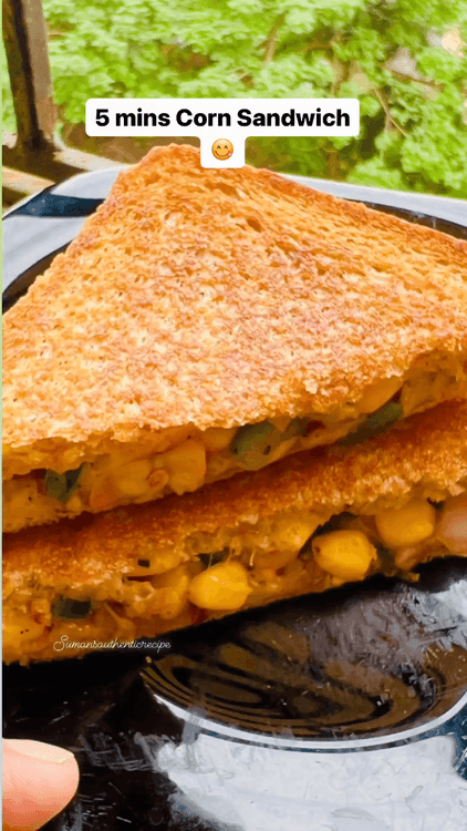 5 Minutes Corn Cheese Sandwich recipe
