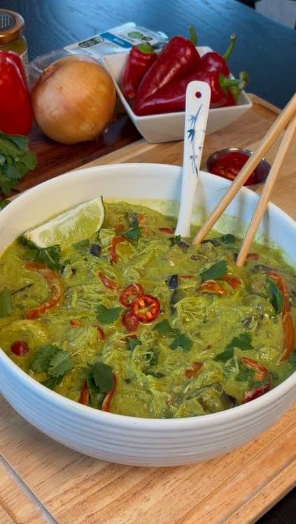 Thai Green Curry Chicken Noodle Soup recipe