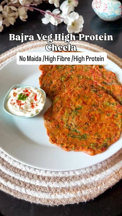 Bajra Veg High-Protein Cheela recipe