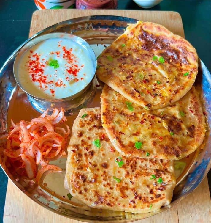 Corn Paneer Paratha recipe