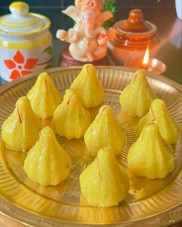 Kesar Coconut Modak recipe