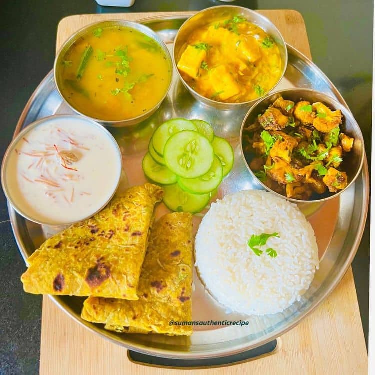 Simple & Tasty Thali for Guests recipe