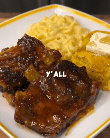 Baked BBQ Ribs with Jalapeño Cornbread and Mac n Cheese recipe