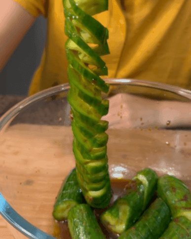 Spicy Spiral Cucumber Salad recipe