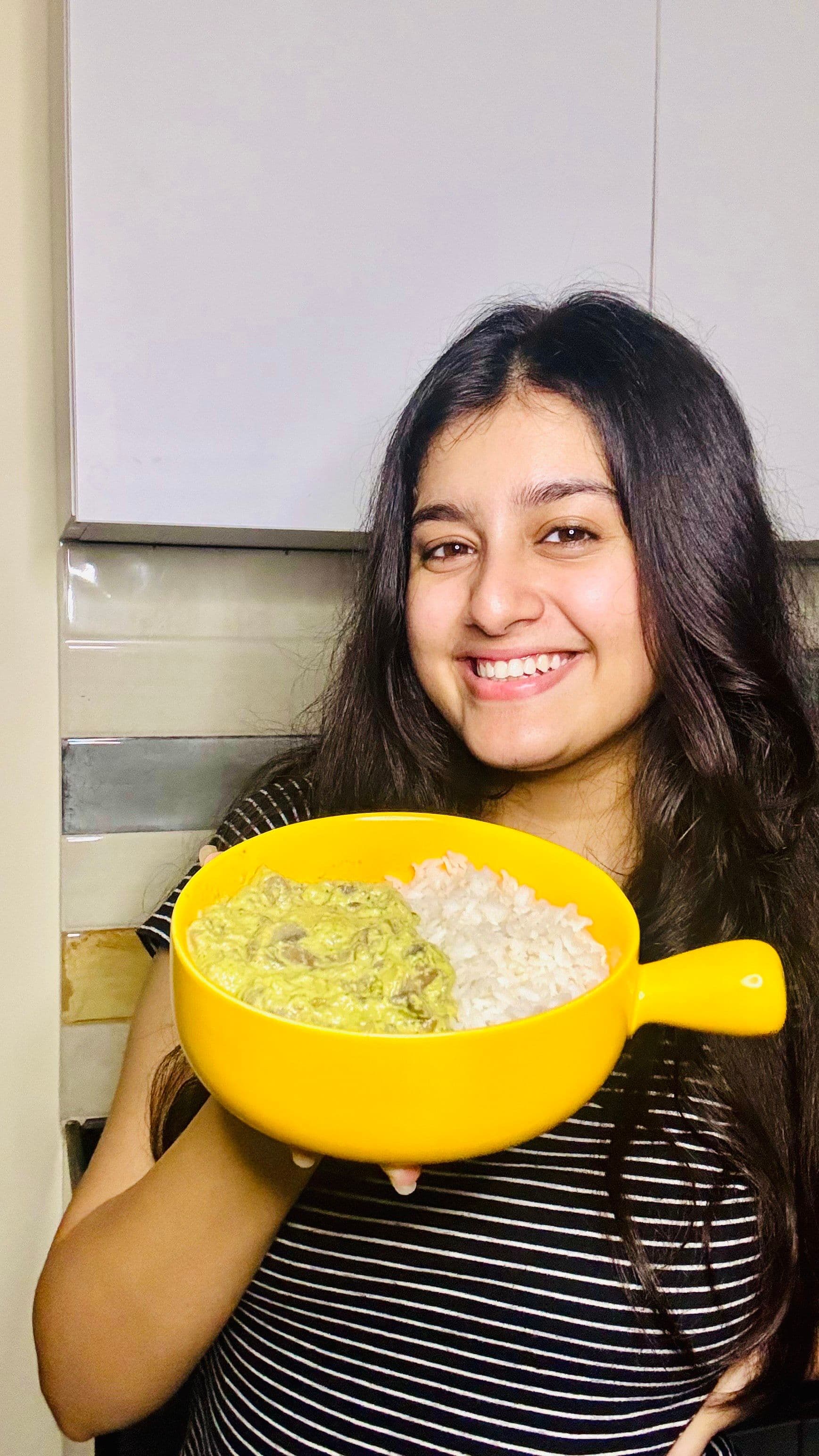 Shreya das showcasing her delicious homecooked meal.