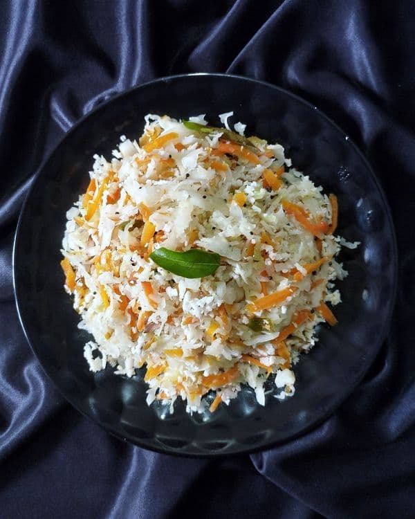 Carrot Cabbage Stir Fry / Thoran recipe