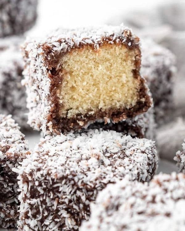 Eggless Coconut Lamingtons recipe