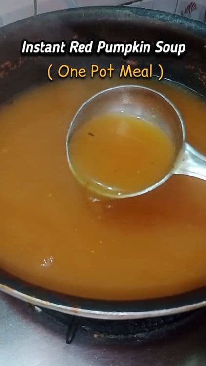 Zero Oil Soup | Red Pumpkin Soup recipe