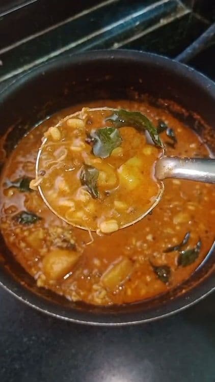 GSB Style Moong Gassi | Green Moong Coconut Curry recipe