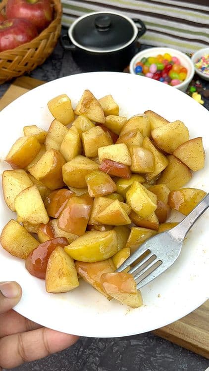 The Best Cinnamon Maple Glazed Apples| Quick And Healthy Dessert In 10 Minutes| Healthy Vegan Dessert  recipe