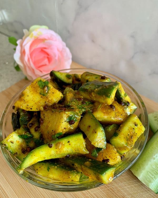 Easy Kakro ka Aachar (Cucumber Pickle) recipe