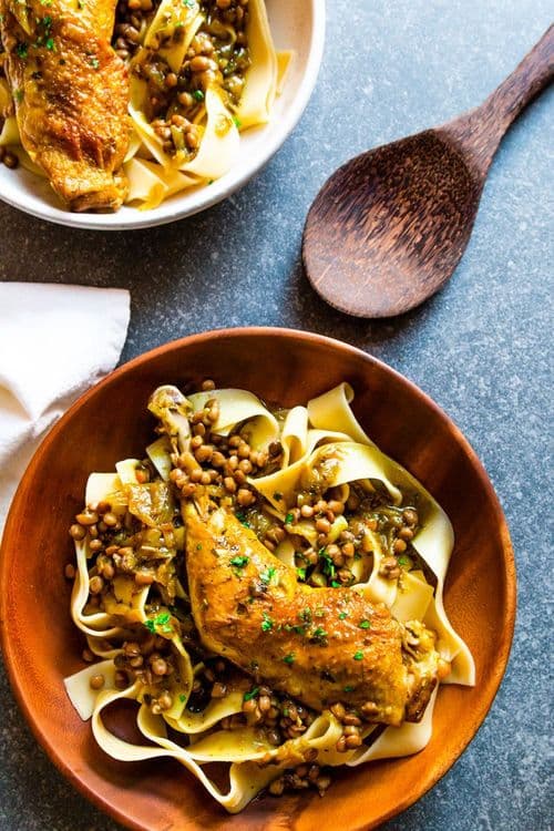 Rfissa Express – Fragrant Chicken and Lentils with Papardelle recipe