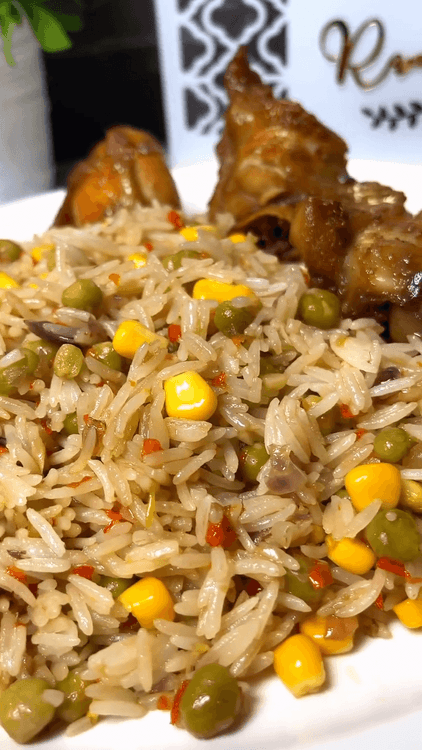 Butter Garlic Rice & Air-Fried Turkey Wings recipe