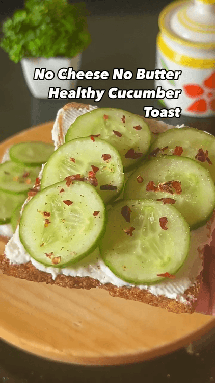 No Cheese No Butter No Egg Healthy Cucumber Toast recipe
