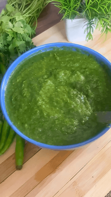 Khati Meethi Hari Chutney recipe