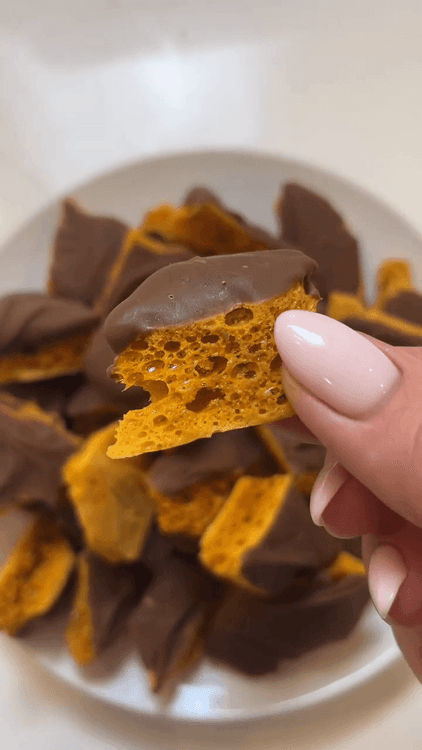 Honeycomb Toffee with Milk Chocolate recipe