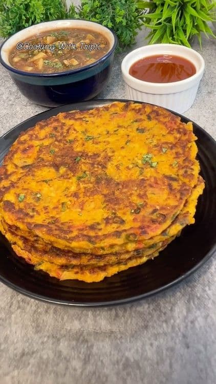 Radish Pancakes with Tamarind Chutney recipe