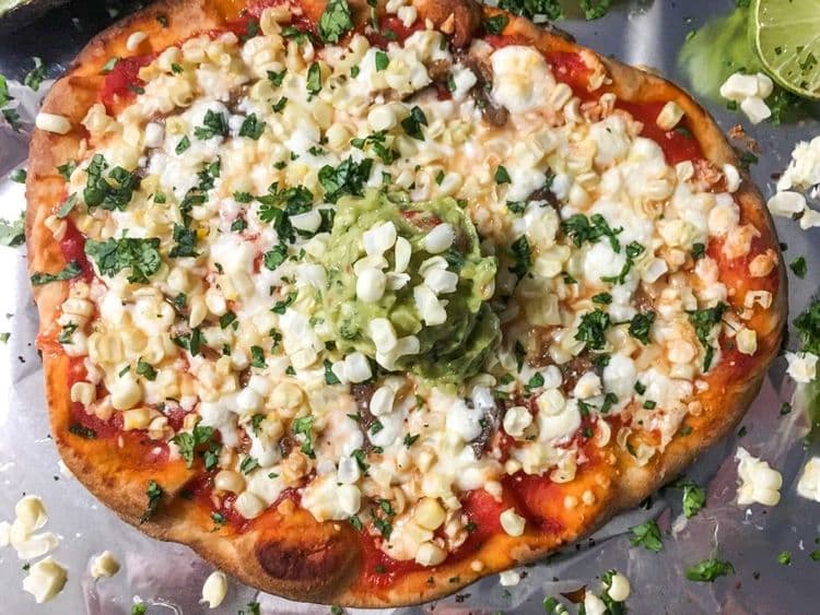 Smoked Corn Guacamole Flatbread recipe