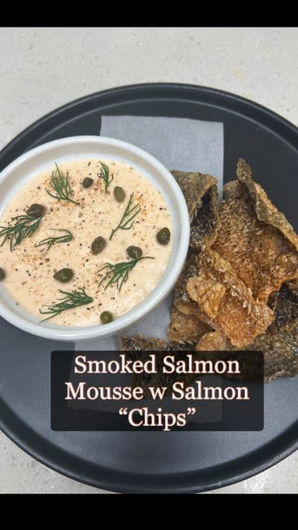 Smoked Salmon Mousse with Salmon Chips recipe