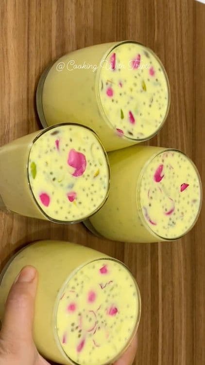 Refreshing Pistachio and Basil Seed Milkshake recipe