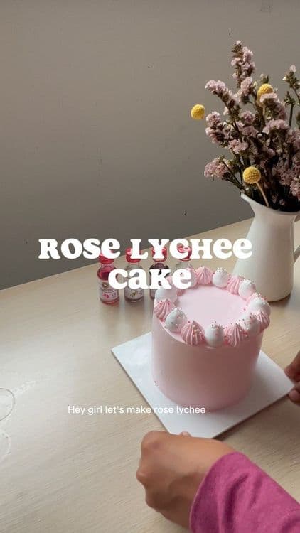 Rose Lychee Cake recipe