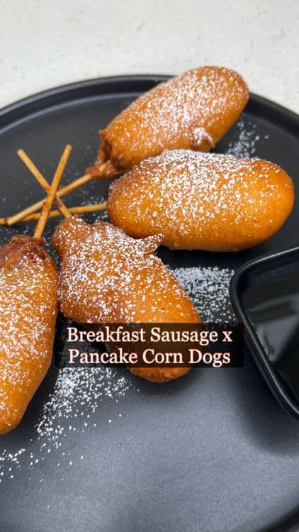 Breakfast Sausage Pancake Corndog recipe