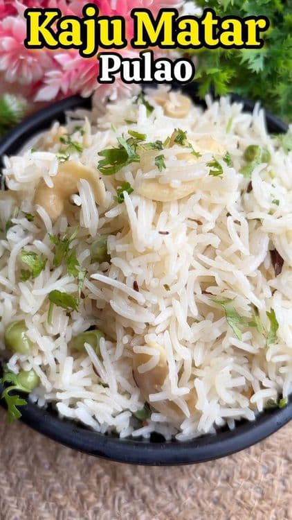 Shahi Kaju Matar Pulao recipe