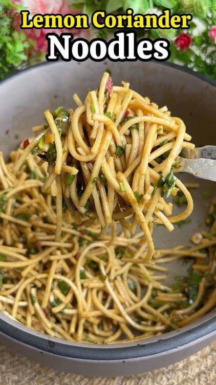 Viral Lemon & Coriander Noodles recipe