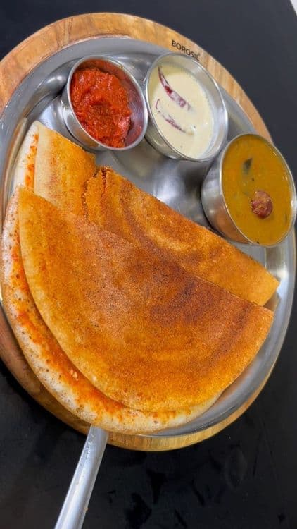 Andhra-Style Dosa with Spicy Chutney recipe
