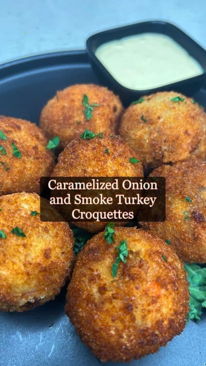 Caramelized Onion and Smoked Turkey Croquettes recipe