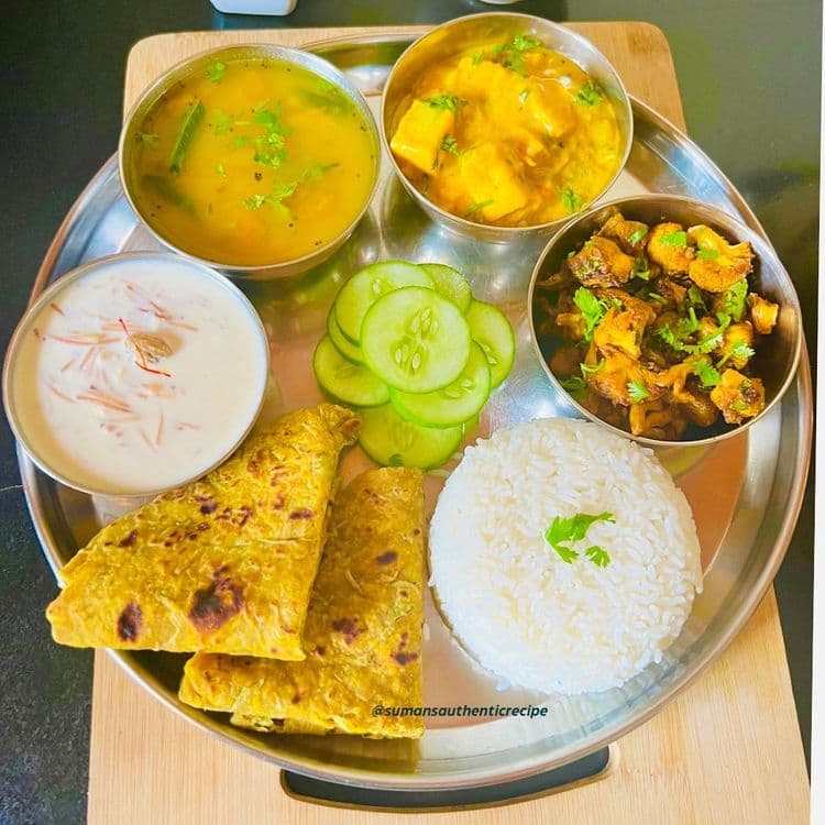 Simple & Tasty Thali for Guests recipe