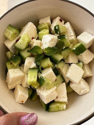 Paneer and cucumber salad  recipe