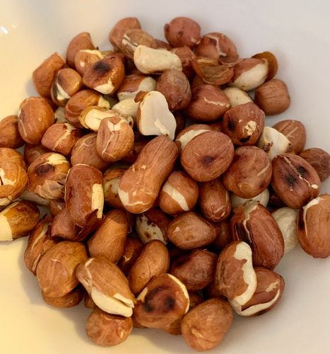 Roasted peanuts in a bowl