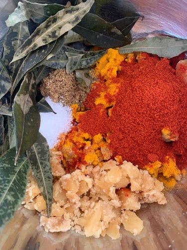 Spice mix with chopped jaggery