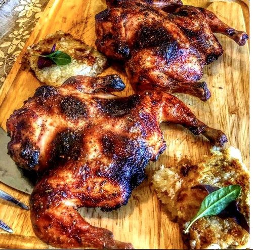 Flat roasted juicy chicken recipe